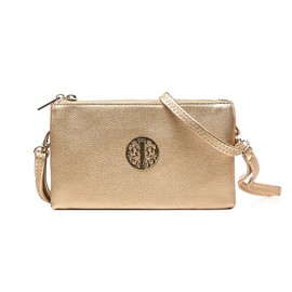 Women's Long & Son Small Clutch, Wristlet, Shoulder ,Cross-Body Bags (Gold)