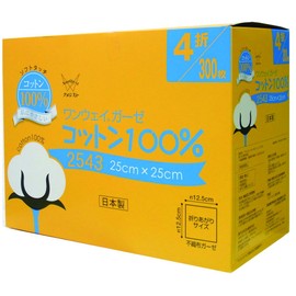 Medical Non-woven wanuxeiga-ze Cotton 100% 2543 25 cm X 25 cm 4 Fold 300 Pieces