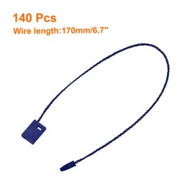 sourcing map 140Pcs Nylon Hang Tag String 6.7Inch Snap Lock Pins Loop Price Tag Fastener Plastic Tags Ties Tag Tags for Clothes String Tags Tags with String Dark Blue