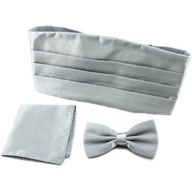 NECOTIA 3-Piece Necktie Set (Cummerbund, Bow Tie, Pocket Square), Suitable for Formal Occasions such as Banquets, Weddings, Men's, Men's (Red)