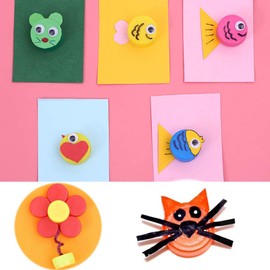 Awgusu Pack of 100 Assorted Colors Plastic Bottle Caps for DIY Craft Scrapbook