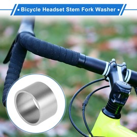 VekAuto Bicycle Headset Spacer, 20 mm MTB Bicycle Headset Stem Washer Universal for 1 1/8 Inch Front Fork Stem Threadless Aluminium Alloy Silver Tone