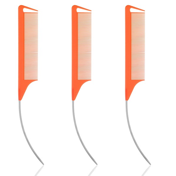 Rat Tail Comb, Mabor 3 Pcs C Curved Rat Tail