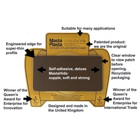 MastaPlasta Self-Adhesive Premium Instant Leather Repair Patch, Large - 8 x 4 Inch. Dark Brown. First-aid for Sofas, Car Seats & More