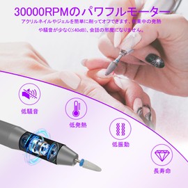 CGBE Nail Machine: Electric Nail Machine, Cordless Gel Nail Off, Nail Care, Set of 12, Nail Polishing, Cuticle Treatment, Exfoliating, Nail Drill, Forward and Reverse Rotation, 30,000 RPM, High Speed