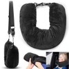 Hsthe Sea Travel Neck Pillow with Large Pocket to Store