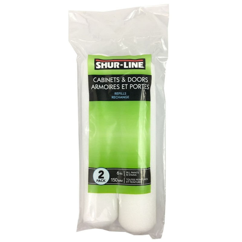 Shur-Line 4950C 6-Inch Foam Mini Roller Cover Refills, 2-Pack
