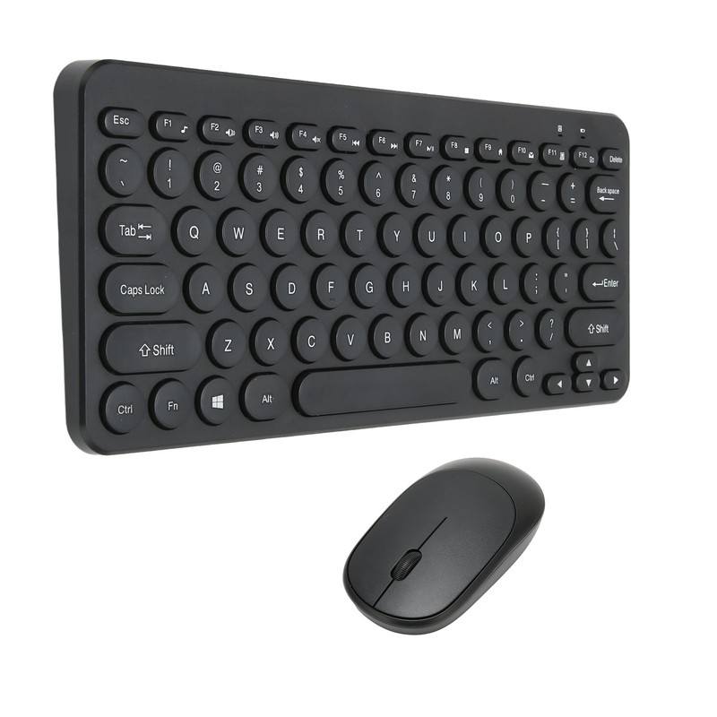 2.4G Wireless Keyboard Mouse Combo 78 Key Retro Round Keycap