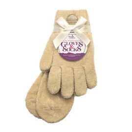 Purple Canyon Moisturizing Socks and Gloves Set | Tan Fuzzy Socks and Gloves with Aloe and Vitamin E for Women | Women's Gifts for Self-Care