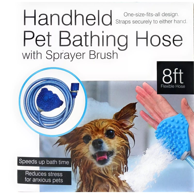 Duke's Handheld Pet Bathing Hose with Sprayer Brush