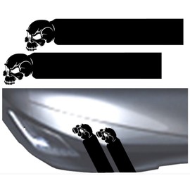 Clausen's World Skull Fender Hash Mark Bars Vinyl Racing Stripes Graphic Decals 5" (Fits Chevy Corvette C7) Both Sides - Red