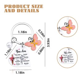 Religious Christian Gifts for Women Girls You Are Never Alone Keychain for Backpack Purse Charm Christian Catholic Encouragement Inspirational Gifts for Girls Women Bible Verse Keychain