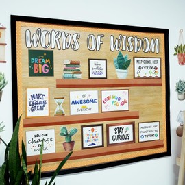 Bulletin Board Decorations for Classroom, Bookshelf Motivational Classrom Decor, Greenery Mental Health Bulletin Board Sets for Teacher Welcome Back to School Classroom Library Door Wall Decor