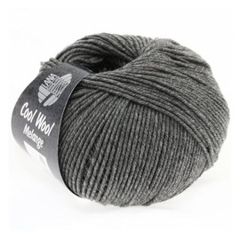 Lana Grossa Cool Wool Melange, 412 Mottled Dark Grey Yarn