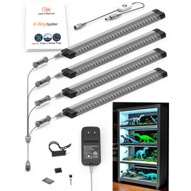 EBD LED Under Cabinet Lighting 4-Way Parallel Connection Display Case Lights Touch Kitchen Counter Light Bar 4 Panels 1800 Lm 6500K Energy Super Bright for Pantry Garage Closet Bookcase & Shelf