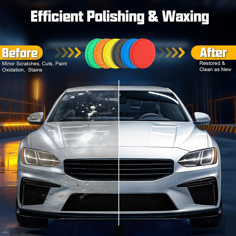 6 Pcs 7.5 Inch Buffing Pads, Polishing Pad for 7