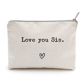 LICOBG Love You Sister, Sister Gift, Missing You, Send Love, Makeup Case, Toiletry Bag, Gift for Friend, Makeup Bag for Best Friends (Love you Sis.)