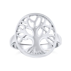 Round Open Circle Celtic Family Wishing Tree Of Life Ring For Women For Teen 925 Sterling Silver