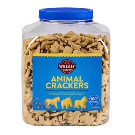 Wellsley Farms Animal Crackers 62oz. Resealable Tub.