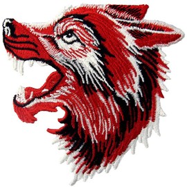 The Roaring Wolf Patch Embroidered Applique Iron On Sew On Emblem