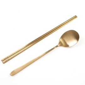(BJ) Geumsangcheomhwa Titanium Cutlery Set 1P (Spoon + Chopsticks) 1-Person Cutlery Set / (비제이)금상첨화 티타늄 수저세트 1P (숟가락+젓가락) 1인수저세트