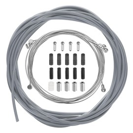 sourcing map Bicycle Brake Gear Shifter Cable Housing Set Universal Bike Inner Brake Cable Housing Kit Front and Rear Bicycle Shift Cable Replacement Kit for Road Mountain Bike Cycling, Gray