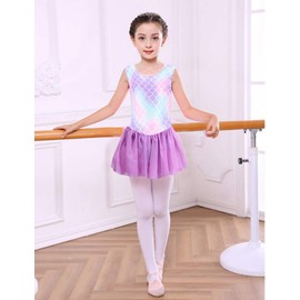 Happy Cherry Spring Gymnastics Leotard Girls Ballet Dance Practice Outfits Mermaid 7-8T