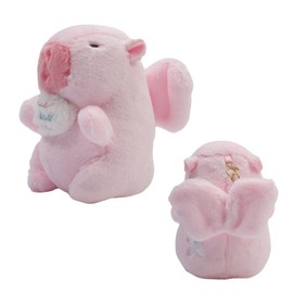 Clearstone Capybara Plush Keychain Chabimaru Tsubasa, 7.3 inches (18.5 cm), Pink