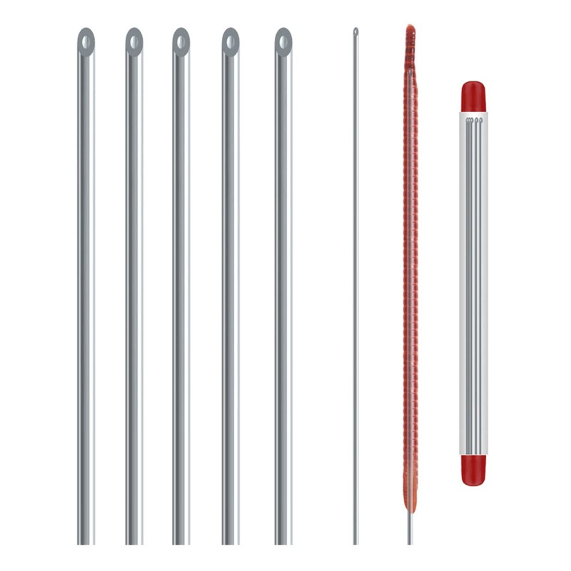 SUCHUANGUANG 5 Pieces Worm Needle, Portable Hollow Earthworm Hook Needle