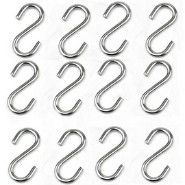 JY-MARINE S Hooks 316 Stainless Steel Marine Grade Heavy Duty S Shaped Hooks Metal Hooks for Hanging Hammock Stand Swing Plants Utility Hooks (4mmx40mm(12pieces))