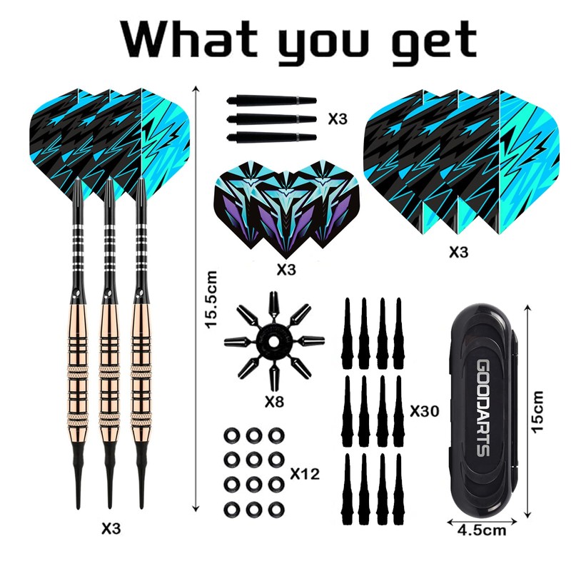 Genossen Darts with Plastic Tip 18 g, Pack of 3