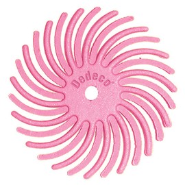 Dedeco Sunburst Radial Bristle Discs - 7/8" (22mm) Dia, TC Bristle, 1/16" (1mm) Arbor - Precision Cleaning Buffer Polisher Rotary Tool Accessories, Pumice, Fine 600 Grit, Aluminum Oxide - 12 Pack