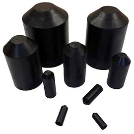 Electriduct 3/8" Heat Shrink End Cap Adhesive Lined Waterproof Insulation Terminal Seal - 10 Pieces - Black