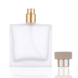 Enslz 50Ml/1.7Oz Frosted Glass Spray Bottle Perfume Atomizer, Refillable Fine Mist Spray Cosmetic Container Empty Portable Glass Bottle (Frosted)