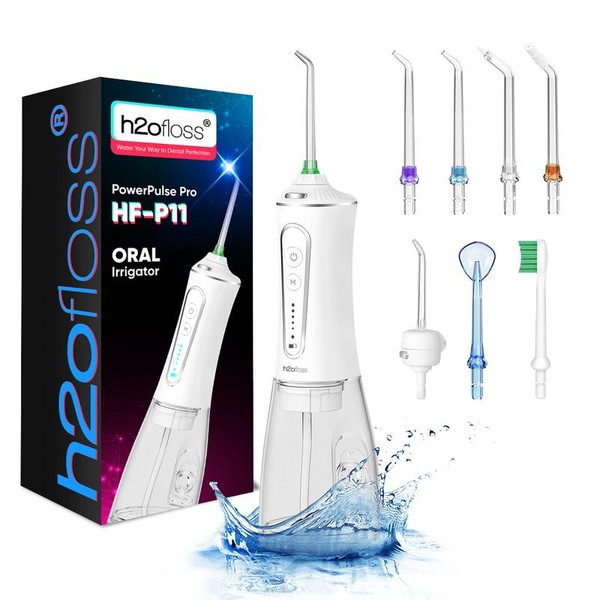 h2ofloss water flosser 300ML watertank & IPX7 Waterproof plus 5