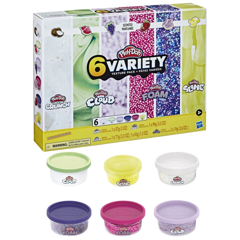Play-Doh Multicolored Play Doh Slime Variety Pack with Fun Textures