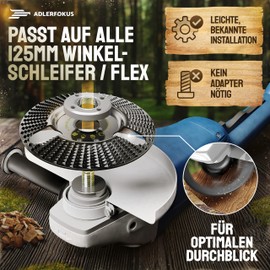 Adlerfokus Wood Sanding Disc 115 mm Angle Grinder [Extra Sharp] Flex Disc for Wood - Root Milling - Paint Milling - Tree Stump Grinder - Rasp Disc - Wood Sanding with a Flex Sanding Disc