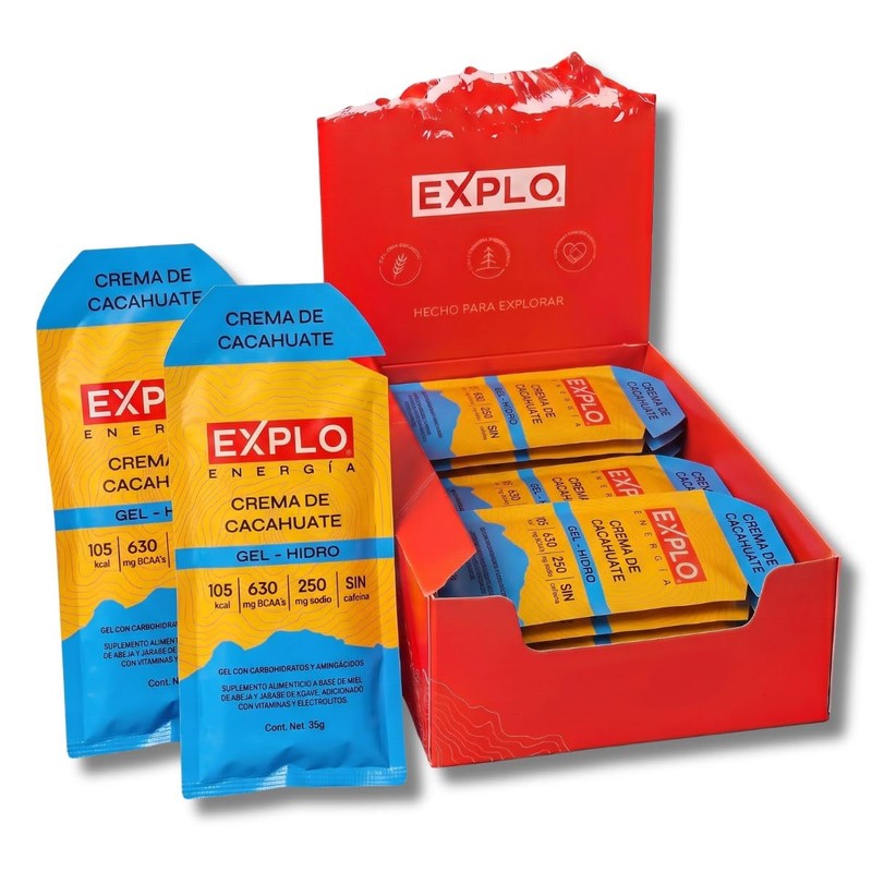 EXPLO Gel Energético Crema Cacahuate 35g | Pack 18 |