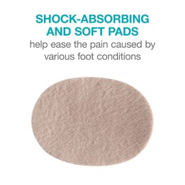 Steins Moleskin Adhesive Foot Pads, Oval Metatarsal Cushion, Blister Pads, Relieves Pain from Callus and Blisters, Heel Protector from Blisters, Moleskin for Shoes, Large, 100 Count