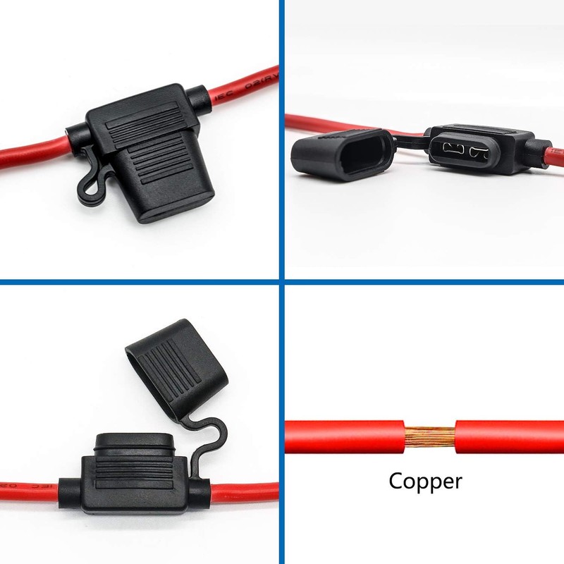 10 Pack 14 AWG Inline Fuse Holder - 12V-DC ATC/ATO