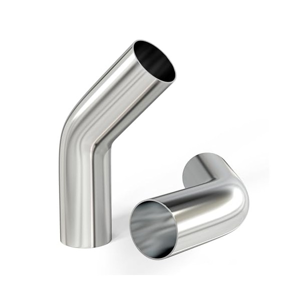 GASHER GASHER 2PCS Intercooler Pipe Aluminum 45 Degree Elbow Alloy