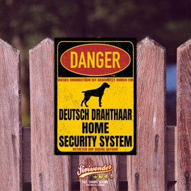 German Wirehaired DD Dog Sign Danger Security System Door Sign Dog Sign Warning Sign
