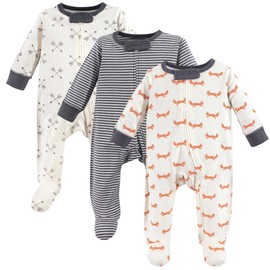 Touched by Nature unisex baby Organic Cotton and Play Sleepers, Fox, 6-9 Months US