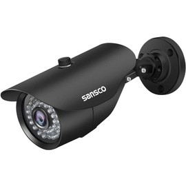 SANSCO Super FHD 1080p Security CCTV Bullet Camera for Surveillance System, 1920x 1080 Pixels, Night Vision, 3.6mm Lens Weather and Vandal Proof Casing, Black (Non-WiFi)