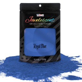 U.S. Art Supply Jewelescent Royal Blue Mica Pearl Powder Pigment, 3.5 oz (100g) Sealed Pouch - Cosmetic Grade, Metallic Color Dye - Paint, Epoxy, Resin, Soap, Slime Making, Makeup, Art