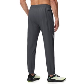 MAGCOMSEN Hiking Pants Waterproof with 3 Pockets Mens Travel Pants Quick Dry Lightweight with Stretch Waist for Casual Outdoor Dark Grey 38