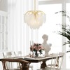 LumFurn 6-Lights Gold Chandeliers, Modern 3-Tier Pendant Light Fixture for