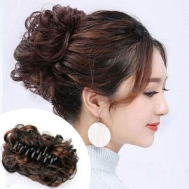 etc Natural clip-on bun wig, voluminous updo / 자연스러운 똥머리 집게 당고머리 가발 풍성 업스타일