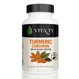Turmeric Curcumin with Black Pepper Capsules | High Absorption Formula | Non GMO, Vegan, Gluten Free Supplement | 90 Capsules