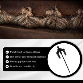 Quick Knot® Deluxe | Mane Clip for Braiding | Designed for Horses and Ponies | Reusable | 3 colors, 2 sizes (White, XL)